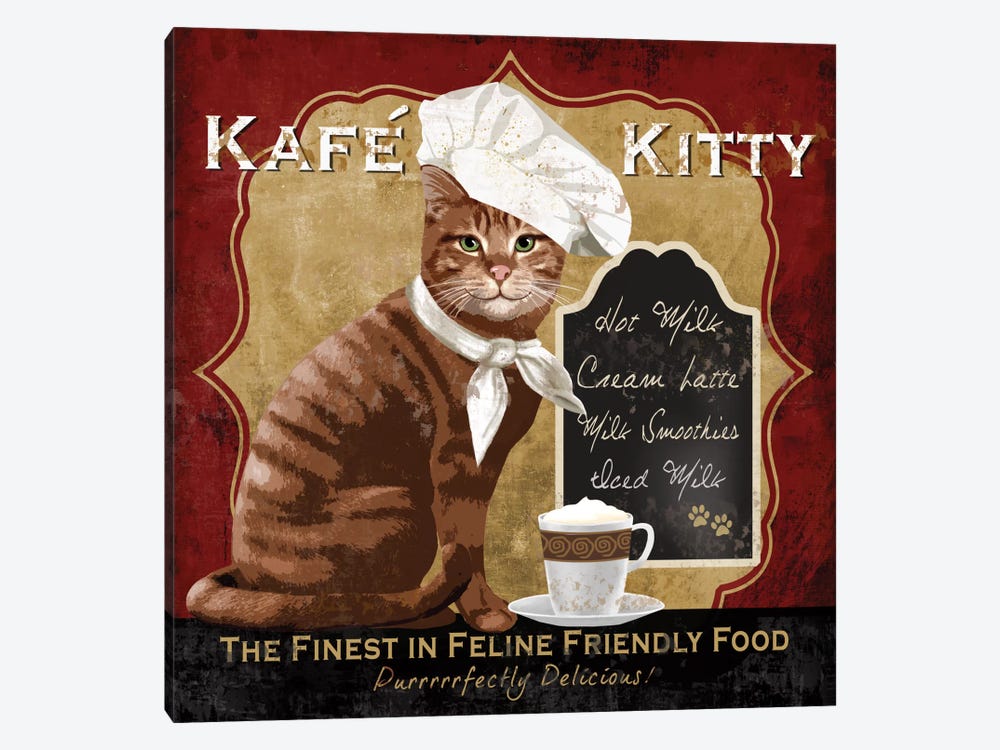 Kafe Kitty by Conrad Knutsen 1-piece Canvas Print