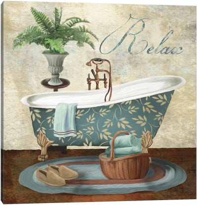 Bath Relax Canvas Art Print - Quotes & Sayings Art