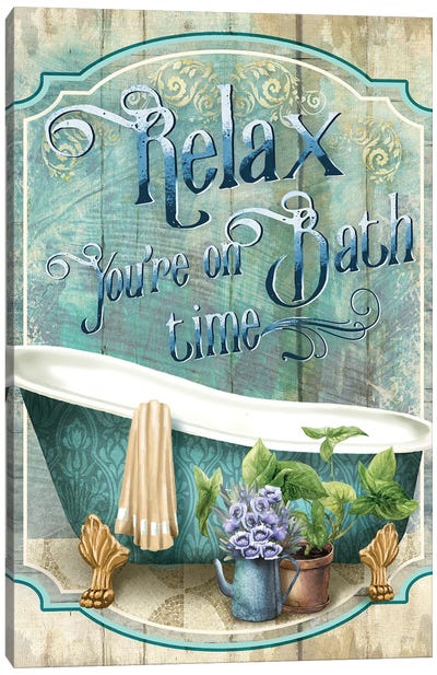 You're On Bath Time Canvas Art Print - Best Selling Floral Art