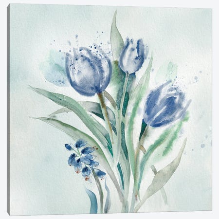 Blue Flower Wash II Canvas Print #KNU61} by Conrad Knutsen Canvas Art