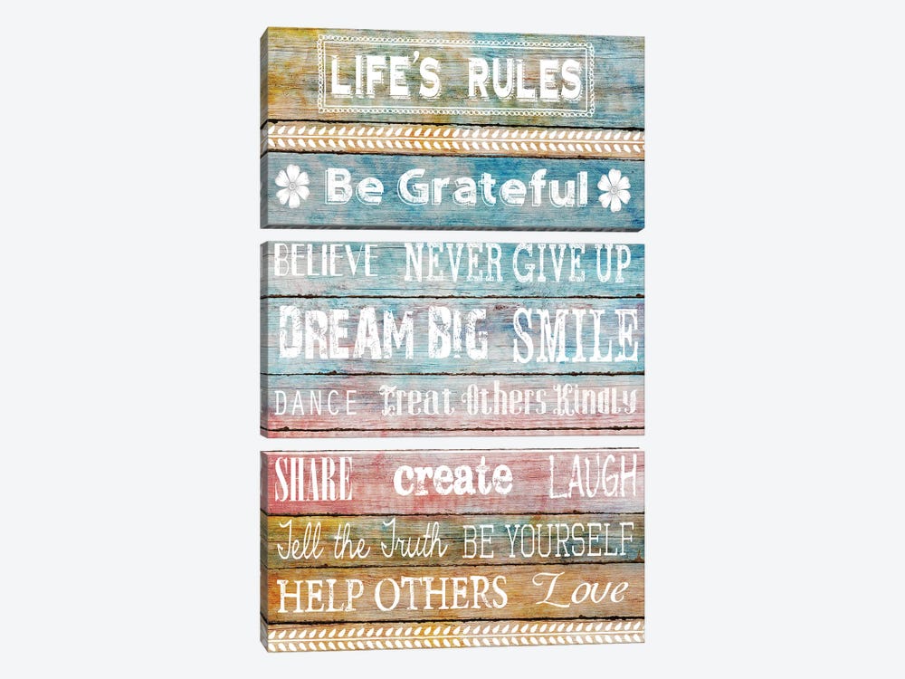Life's Rules by Conrad Knutsen 3-piece Canvas Print