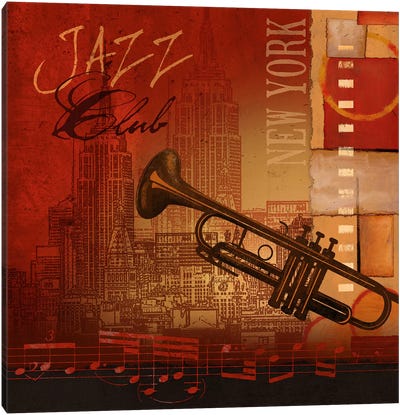 Jazz Club Canvas Art Print - Jazz Art