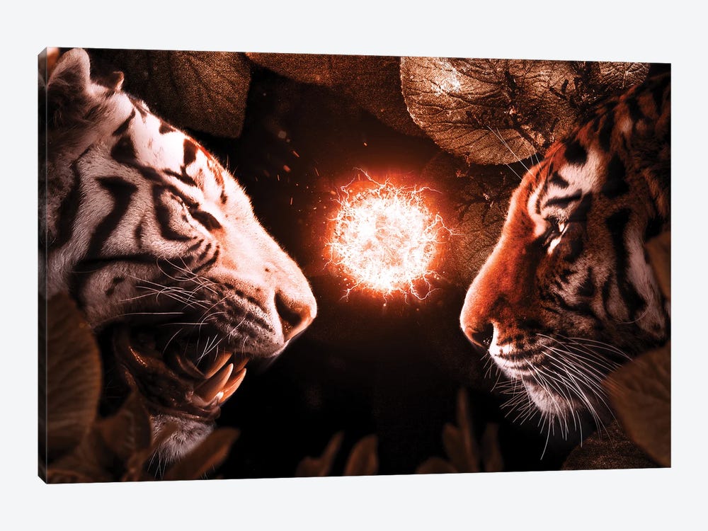 Beasts Fight by Milos Karanovic 1-piece Canvas Print