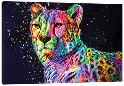 Colored Leopard Canvas Art Print