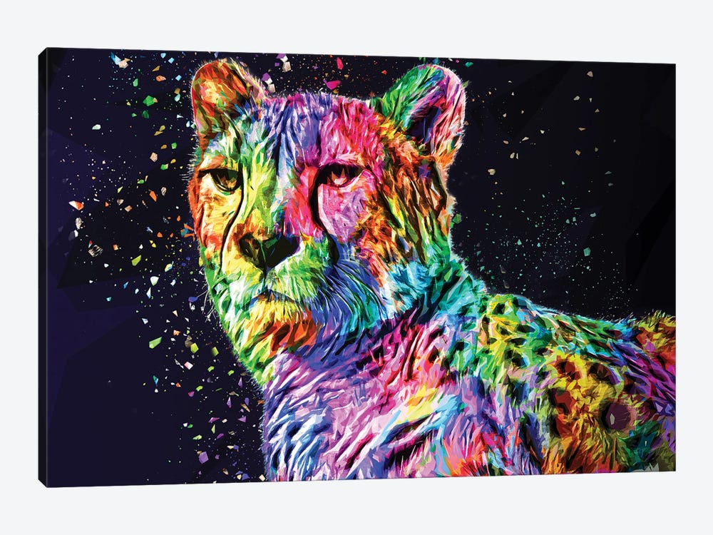 Colored Leopard by Milos Karanovic 1-piece Canvas Print