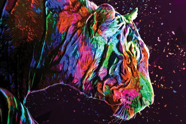 Milos Karanovic: Colored Tiger by Milos Karanovic