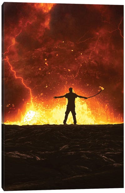 Fire Man Canvas Art Print - Volcano Art
