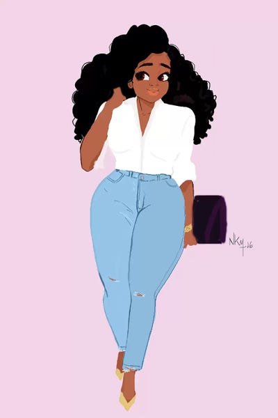 Women's Pants: Big Beautii Jeans by Nicholle Kobi