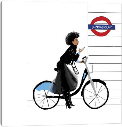 Bike Girl Canvas Art Print - Nicholle Kobi