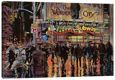 Wonder City Subway Canvas Art Print - Train Art