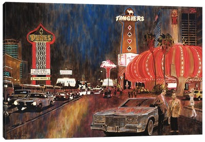 Old Vegas Canvas Art Print - Cityscape Art