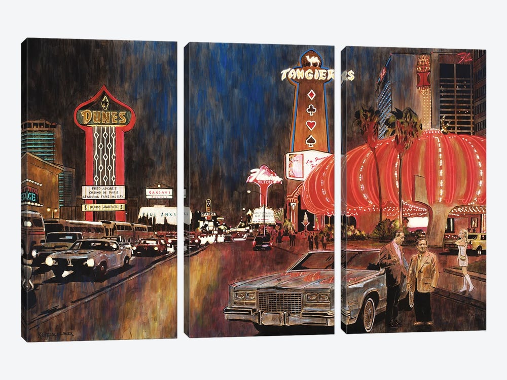 Old Vegas by Keith Oelschlager 3-piece Canvas Print