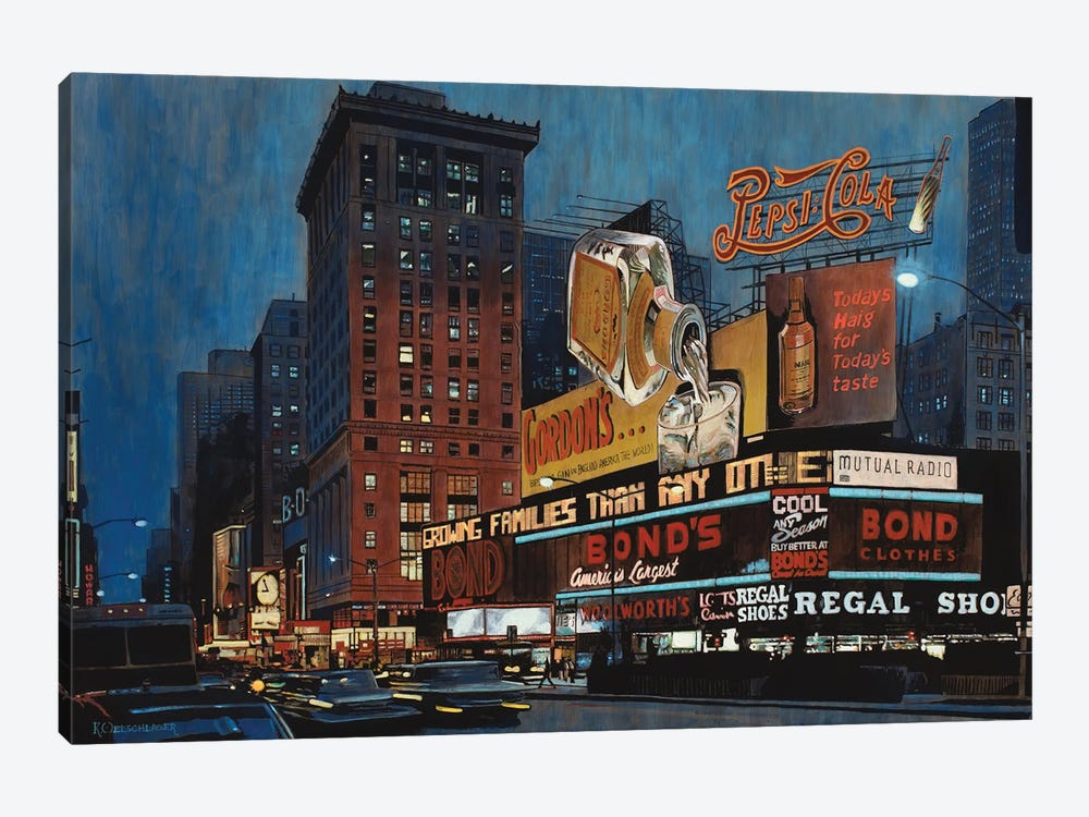 Evening Rush Times Square by Keith Oelschlager 1-piece Art Print