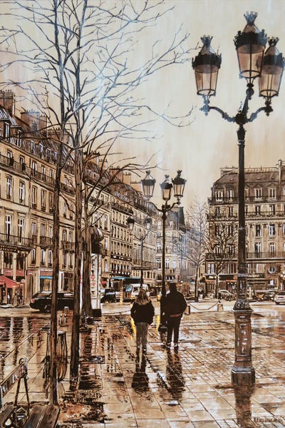 Keith Oelschlager: A Walk in the Rain-Paris by Keith Oelschlager