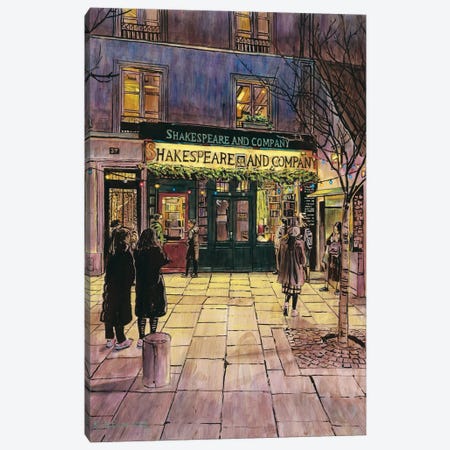 Shakespeare and Co Canvas Print #KOL7} by Keith Oelschlager Canvas Artwork