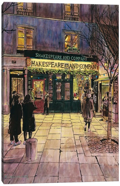 Shakespeare and Co Canvas Art Print - Reading