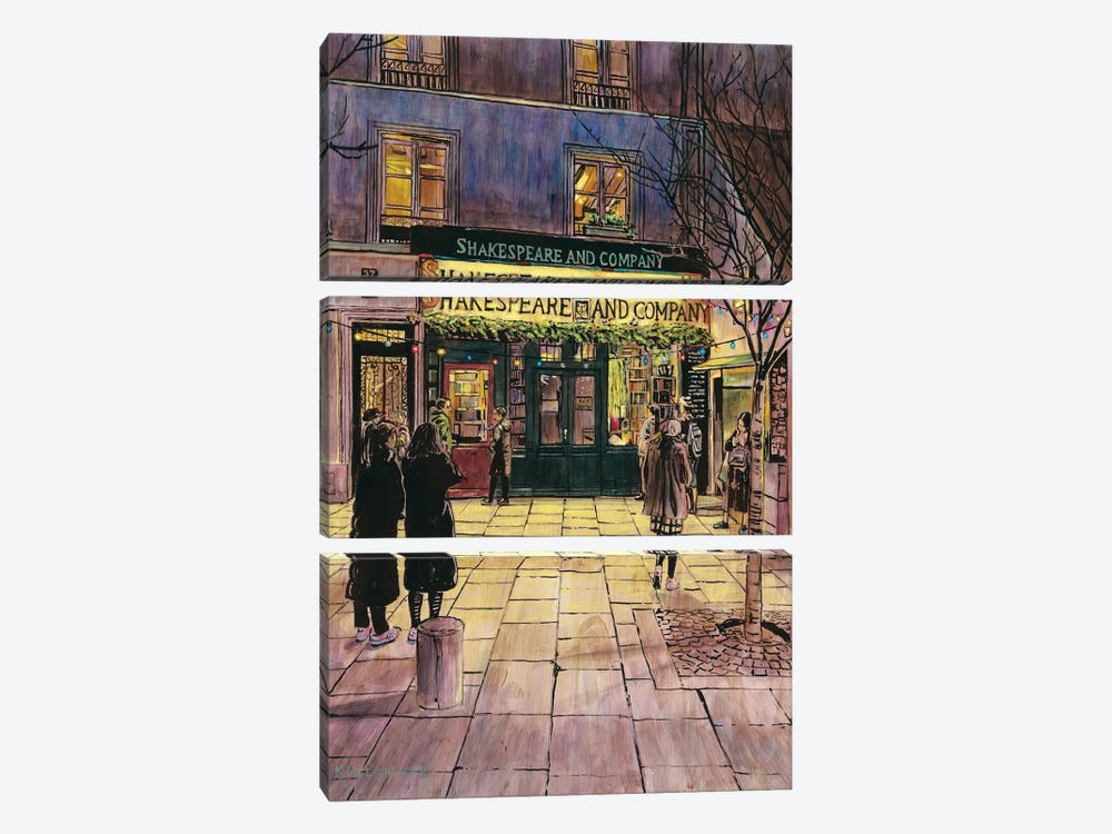 Shakespeare and Co by Keith Oelschlager 3-piece Art Print