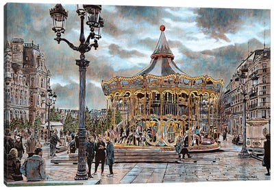 Carousel le Marais Canvas Art Print - Artistic Travels
