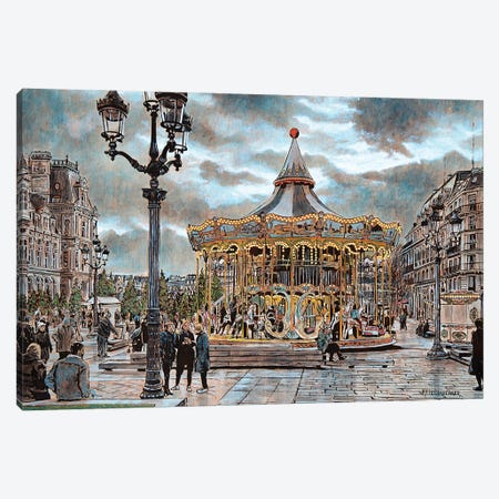 Carousel le Marais Canvas Print #KOL9} by Keith Oelschlager Canvas Art Print