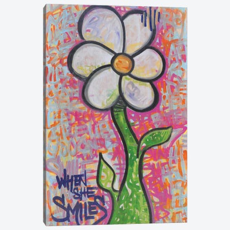 When She Smiles Canvas Print #KOM25} by Kolormore Canvas Wall Art