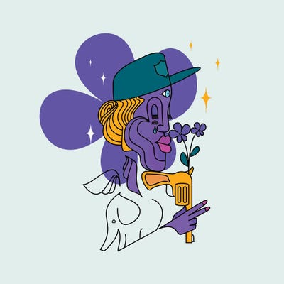 Violets Over Violence by Kolormore canvas print