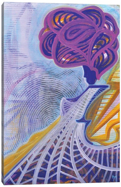 Baila Rosa Canvas Art Print - Purple Abstract Art