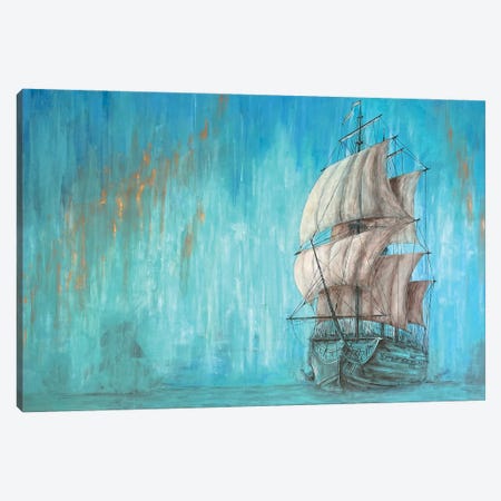 Green Shadow - Sailing Ship Canvas Print #KOO20} by Koorosh Nejad Art Print