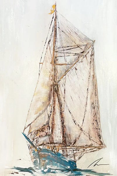 Blue Schooner - New by Koorosh Nejad canvas print
