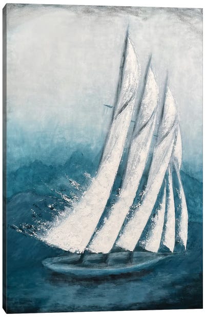 Adventure - Sailing Boat - Contemporary Painting By Koorosh Nejad Canvas Art Print