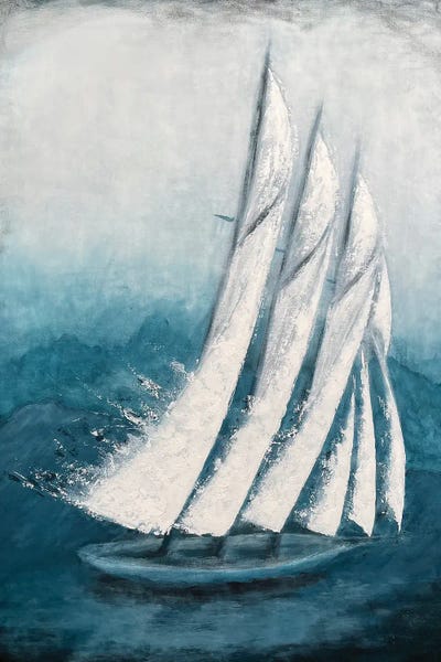 Koorosh Nejad: Adventure - Sailing Boat - Contemporary Painting By Koorosh Nejad by Koorosh Nejad