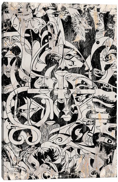 Vikings and Celtic - Khaki Canvas Art Print - Koorosh Nejad