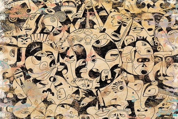 Koorosh Nejad: Mayans an Aztec - Rustic Yellow by Koorosh Nejad