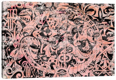 Romans Pink Red Peach Canvas Art Print - Koorosh Nejad