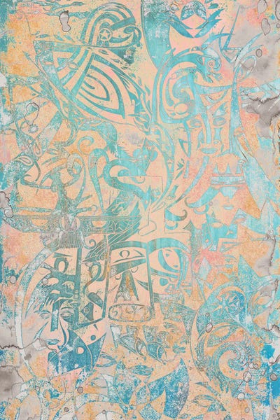 Koorosh Nejad: Zamin - Ancient Persia - Blue peach by Koorosh Nejad