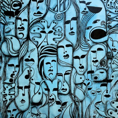 Roots Original Painting Enlarged by Koorosh Nejad canvas print