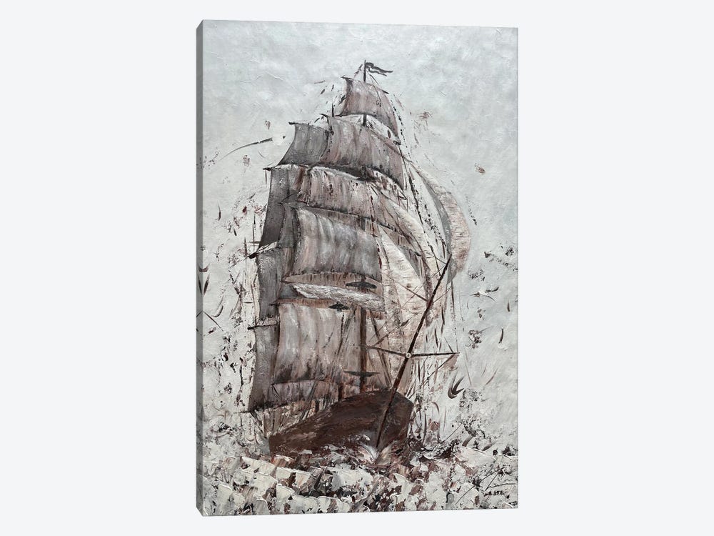 Amerigo - Triple Mast Tall Ship by Koorosh Nejad 1-piece Canvas Art Print