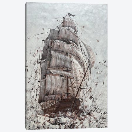 Amerigo - Triple Mast Tall Ship Canvas Print #KOO66} by Koorosh Nejad Canvas Wall Art