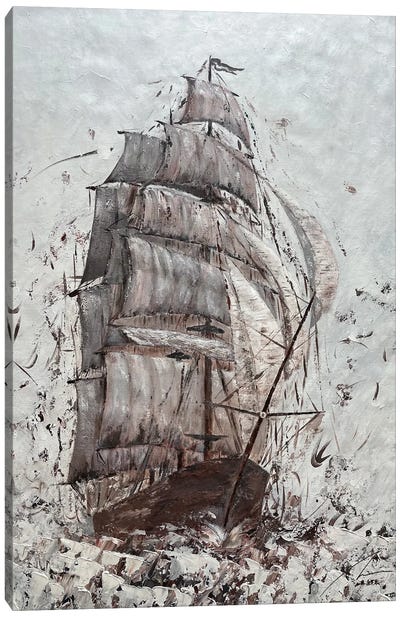 Amerigo - Triple Mast Tall Ship Canvas Art Print