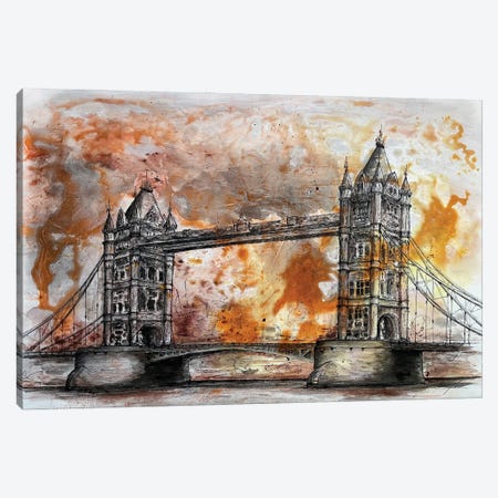 Tower Bridge Canvas Print #KOO82} by Koorosh Nejad Art Print