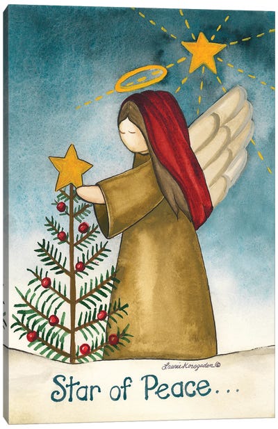 Star Of Peace Canvas Art Print - Christmas Angel Art