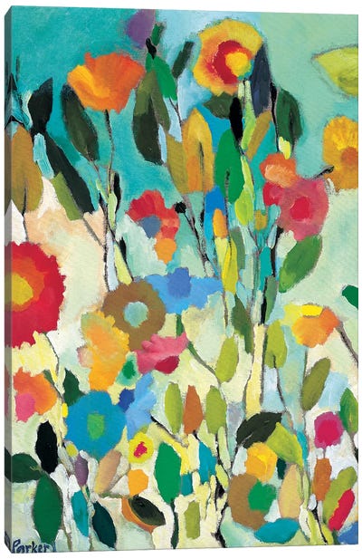 Turquoise Garden Canvas Art Print - Kim Parker