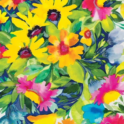 Summer Bouquet Detail by Kim Parker framed canvas print