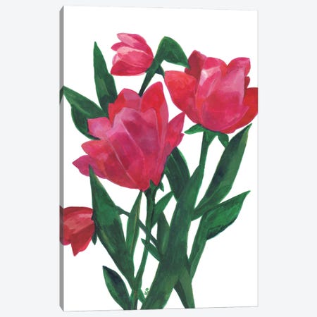 Pink Tulips Canvas Print #KPA226} by Kim Parker Canvas Artwork