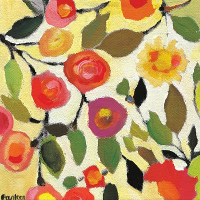 Floral Tile II by Kim Parker framed canvas print