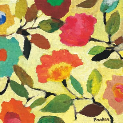 Floral Tile IV by Kim Parker framed canvas print