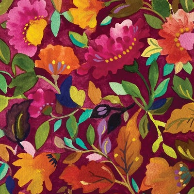 Zinnia Meadow - Square by Kim Parker framed canvas print