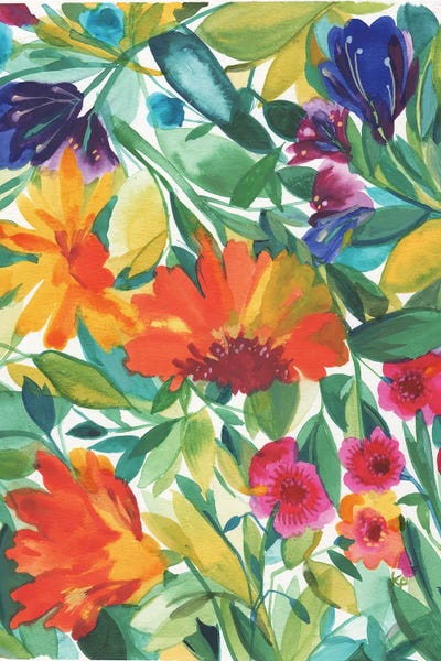 Zinnias: Orange Zinnias by Kim Parker