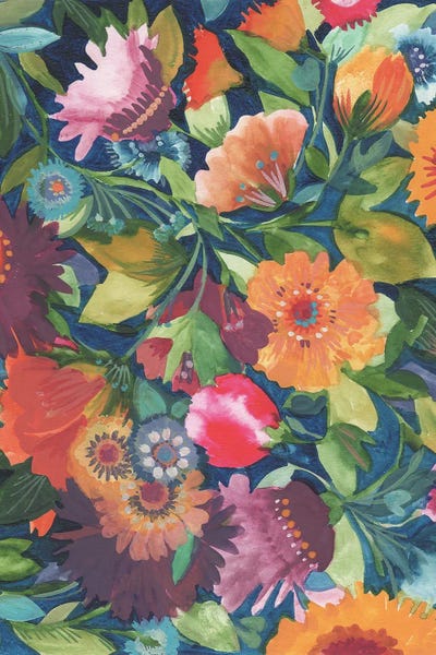 Indigo Garden by Kim Parker framed canvas print