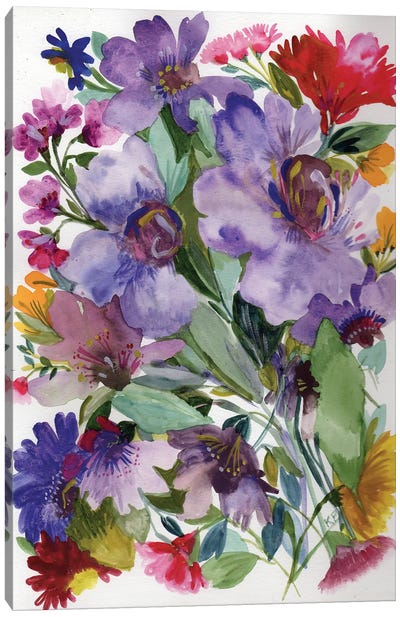 Purple Clematis Canvas Art Print - Kim Parker