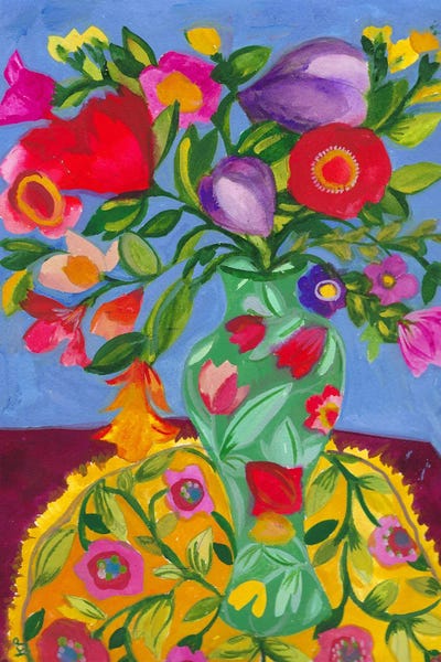 Botanical Still Life: The Yellow Tablecloth by Kim Parker